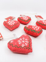 HOME -   Heart,  Koza Dereza Red Ornament, Vanilla Collection, Textale, Hand-painted, Hand-made