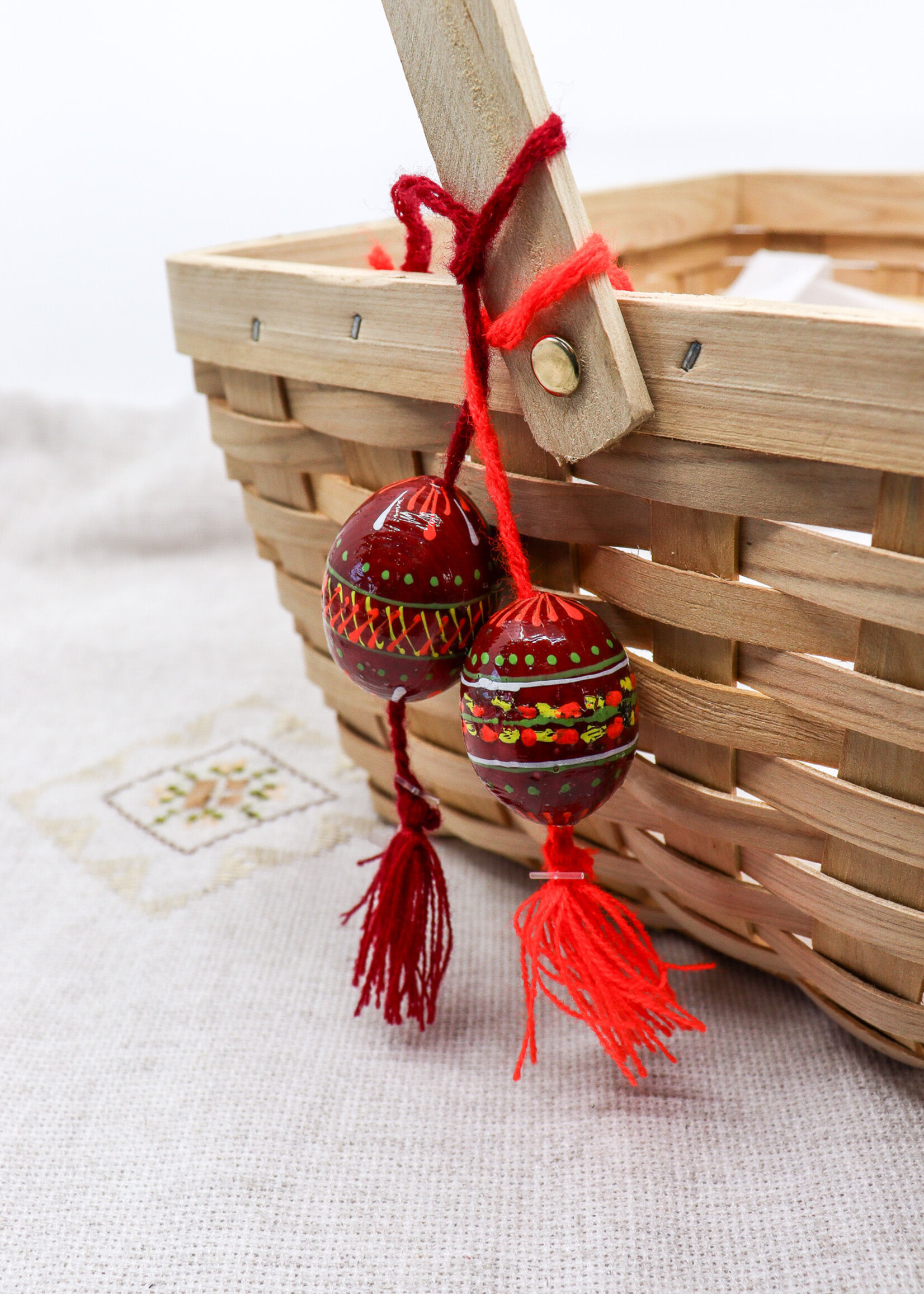 ACCESSORIES - Pysanka Wooden  Egg for Basket Decoration , Hand painted