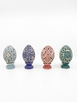 HOME - Ceramic  Handmade Eggs with Stand, special pattern, UNESCO Kosiv pottery