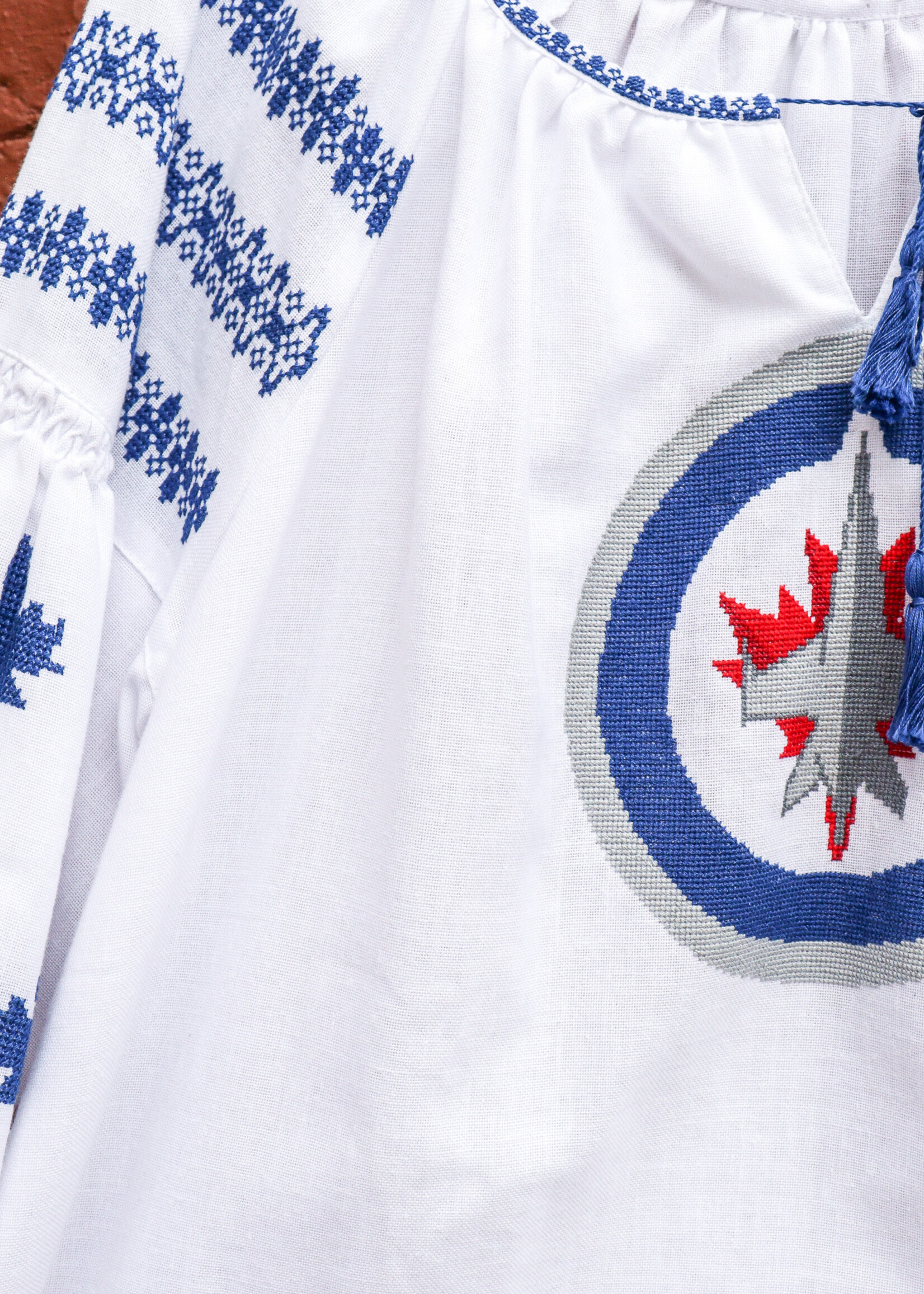 None APPAREL (W) - Winnipeg Jets Women's Vyshyvanka Embroidered Shirt (hand embroidery)