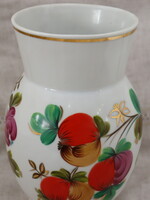 HOME - Vase, 9" Tall,   Vintage  Hand Painted  by Ukrainian Artist, Porcelain  vase with  Gold & Floral motif