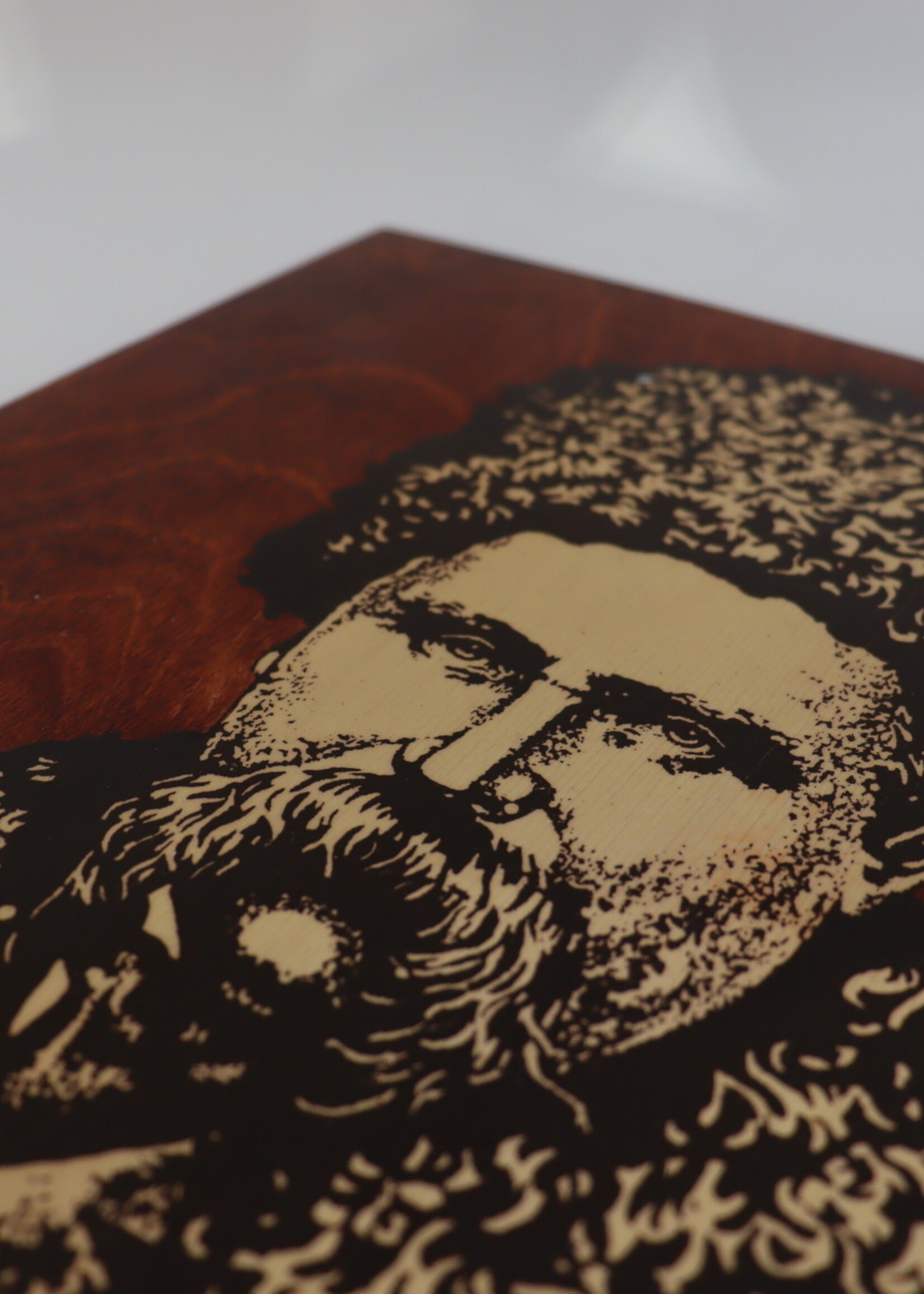 ART - Taras Shevchenko, Portrait of  Ukraininan Poet and Hero, Hand Carving Plywood, Vintage