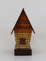 HOME - Wooden Money Box / Piggy Bank in style of Hutsul  House, Hand Made, Ternopil, Ukraine