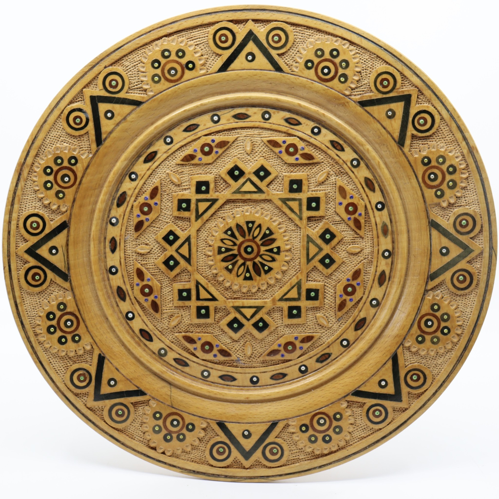 有名ブランド HOME- Wooden Inlaid Carved Plate, Kosiv, Ukraine 10.5 スノーボード