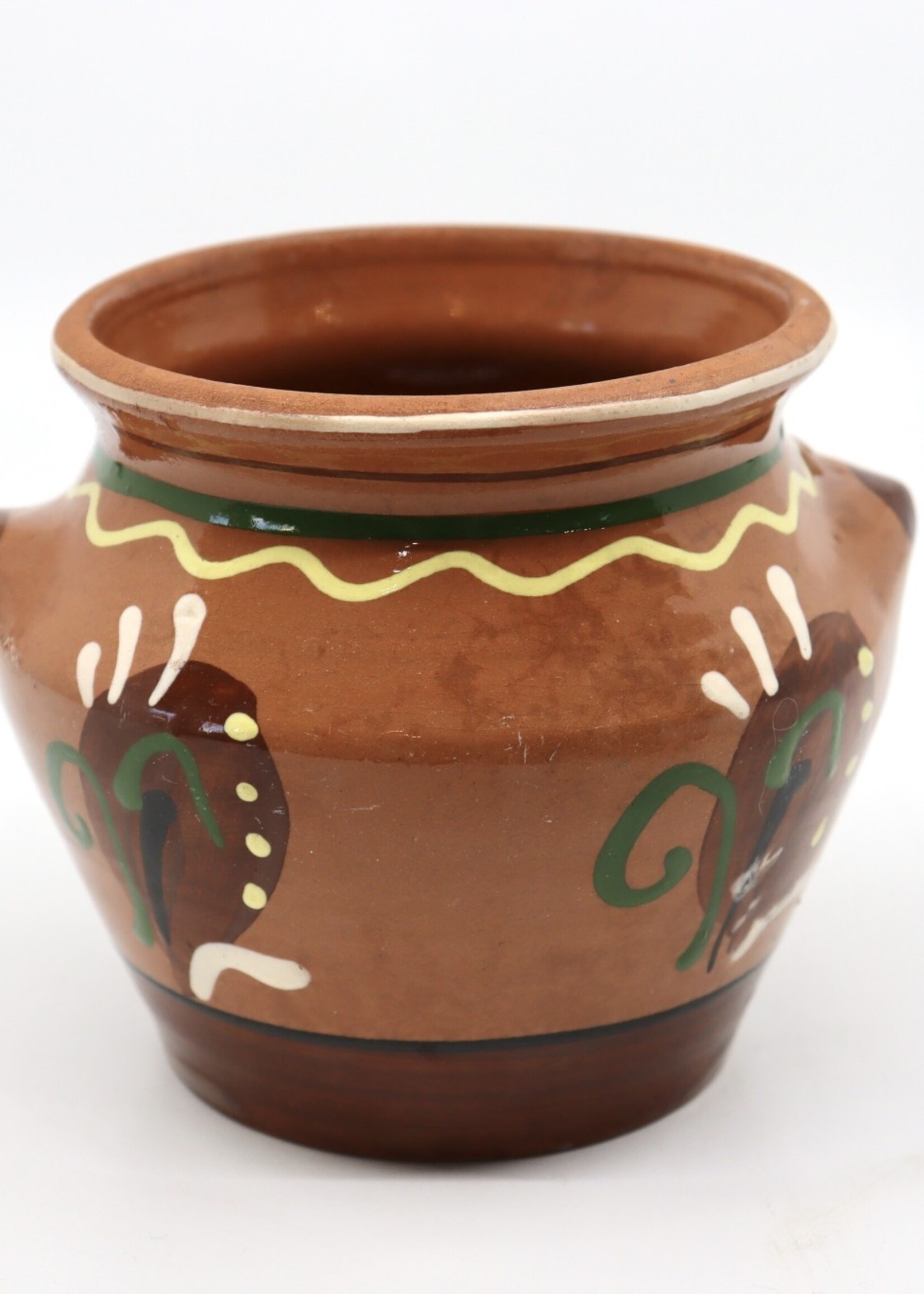 HOME - Decorated Pot, clay 4"