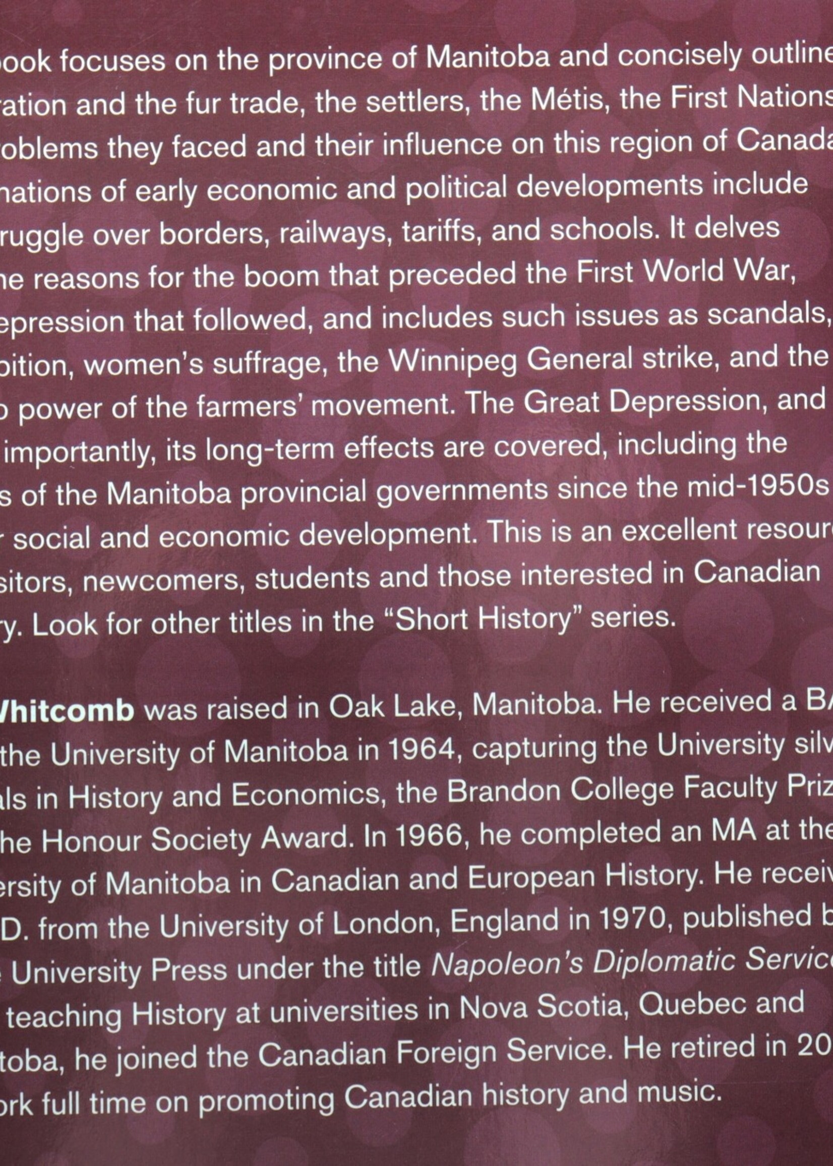 None BOOK  - A Short History of Manitoba