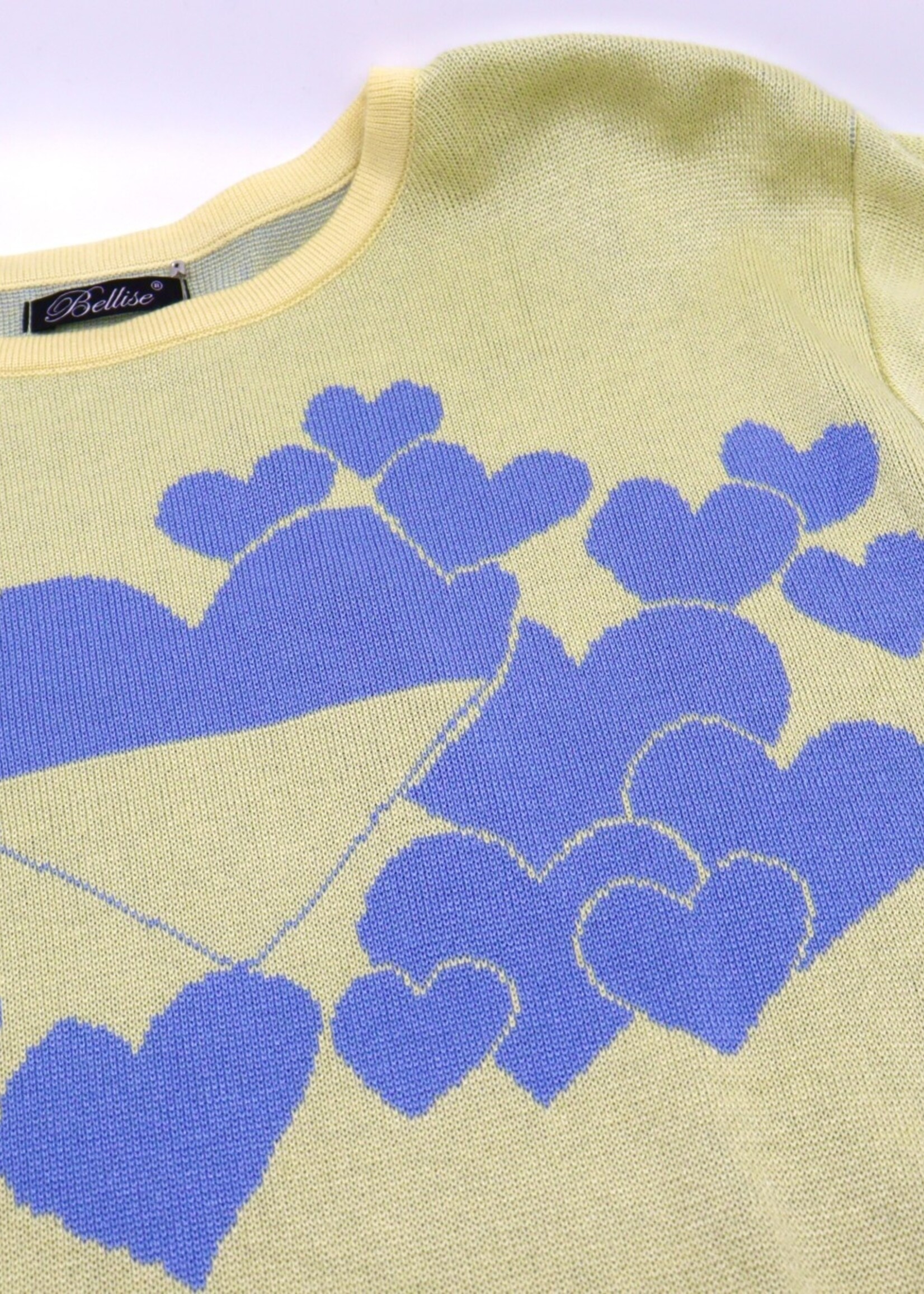 APAREL -  (W) Jumper, Yellow, Knitted  size M, short sleeve, Cotton