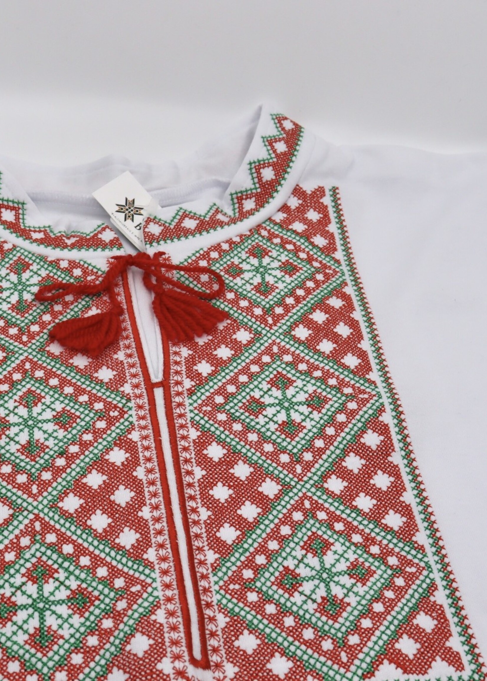 APPAREL - (Men's) White T-Shirt  Tricot Embroidered, Chest 42"