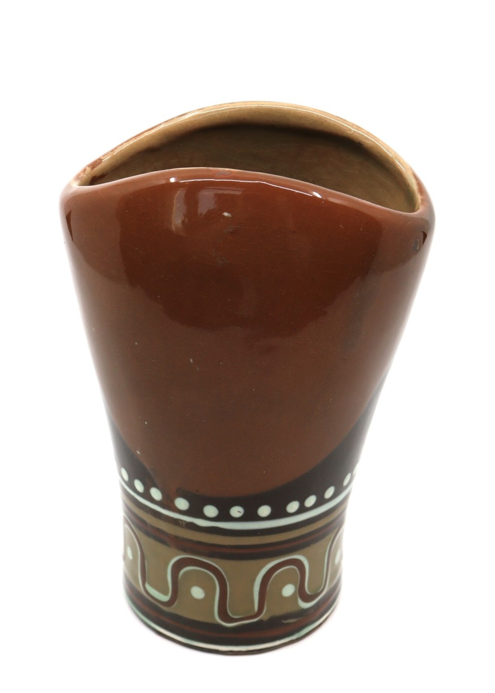 HOME - Vase  for Flowers Trypillian Style pattern, hand painted   Majolica Ceramics, Ukraine