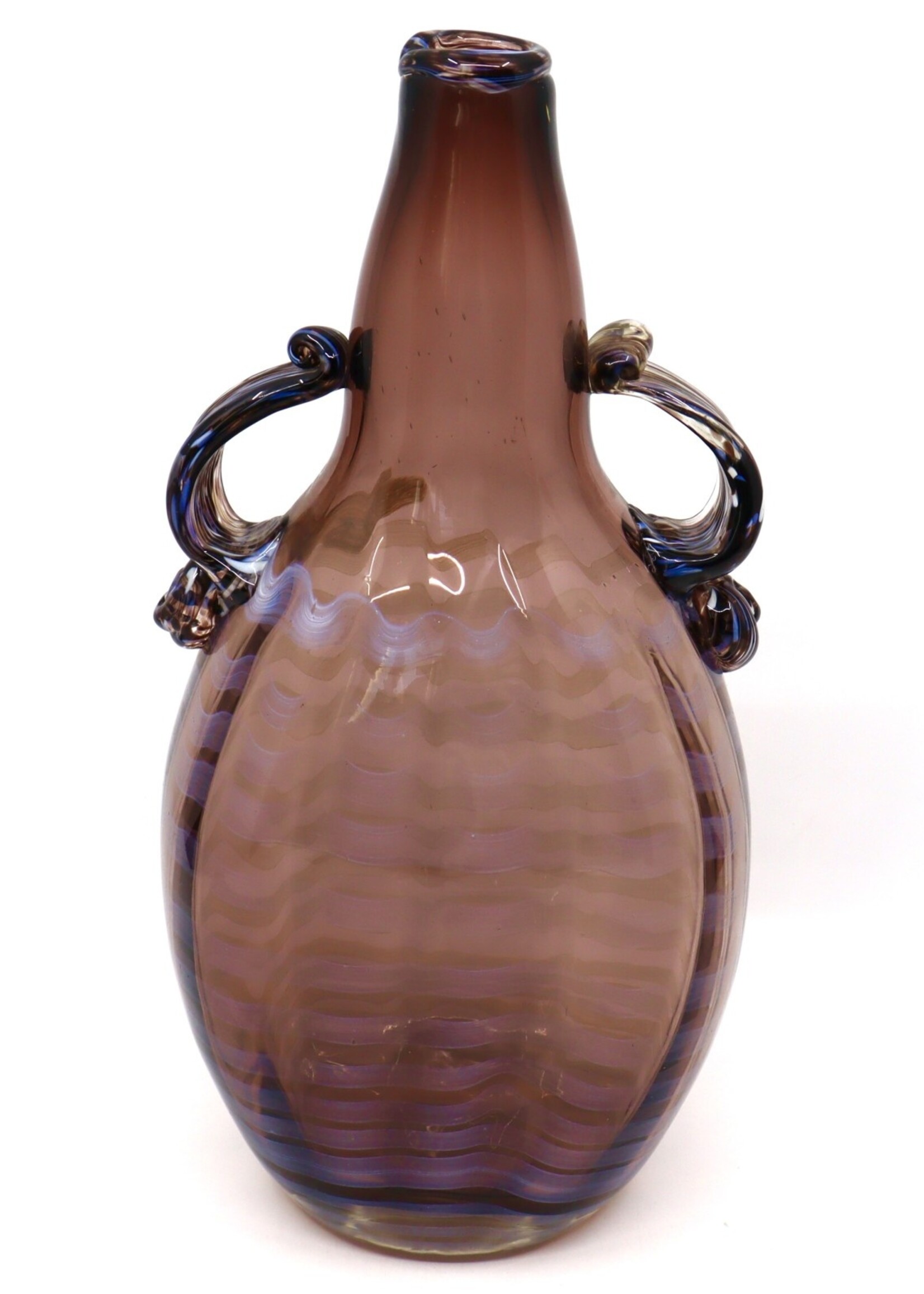 DECOR - Tall Vase 12" Murano Style  Glass Symphony Using Traditional Lampwork Technology , Vintage Ukraine Lviv