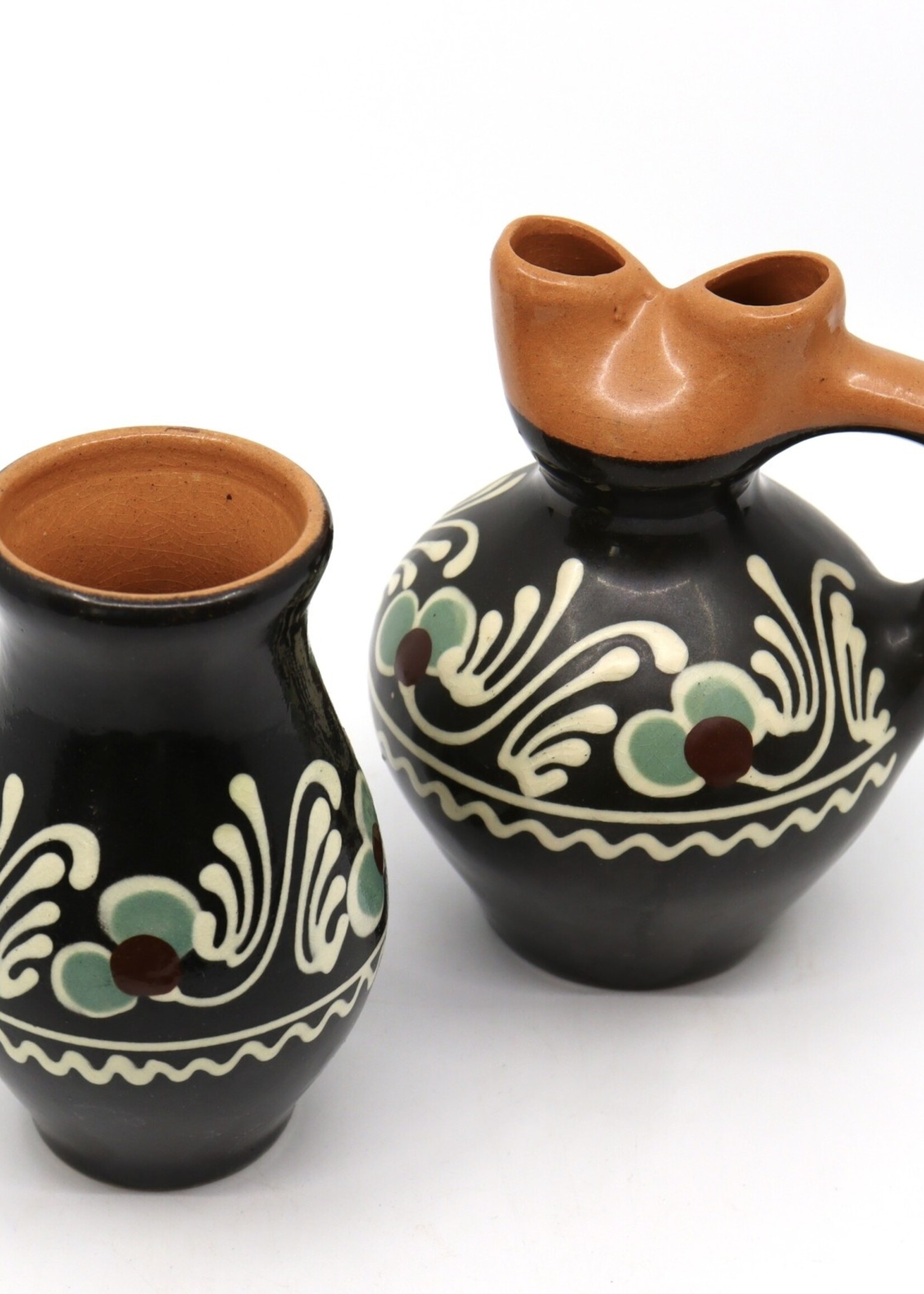 HOME - Handmade pottery Creamer Set of 2 /milk pitcher/ jug , Glazed Trypillia Stoneware