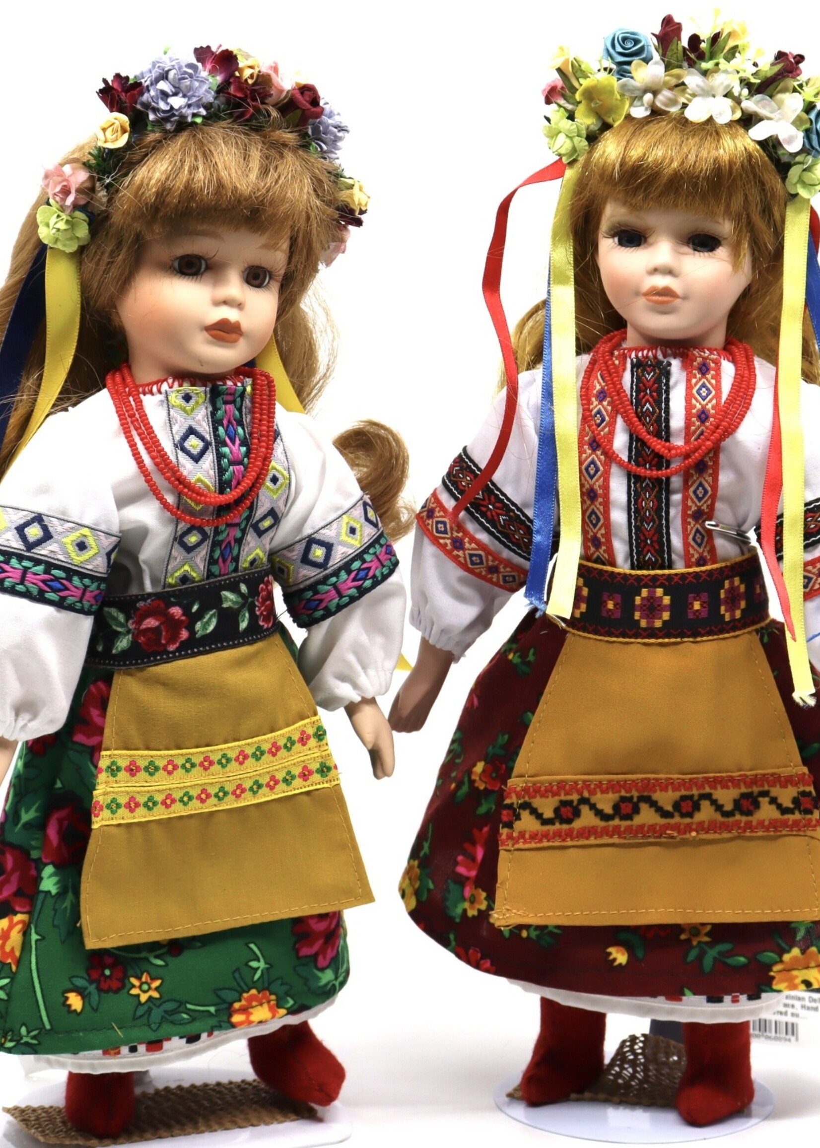 KIDS  - Ukrainian Doll, Porcelain Face, Hand Embroidered outfit