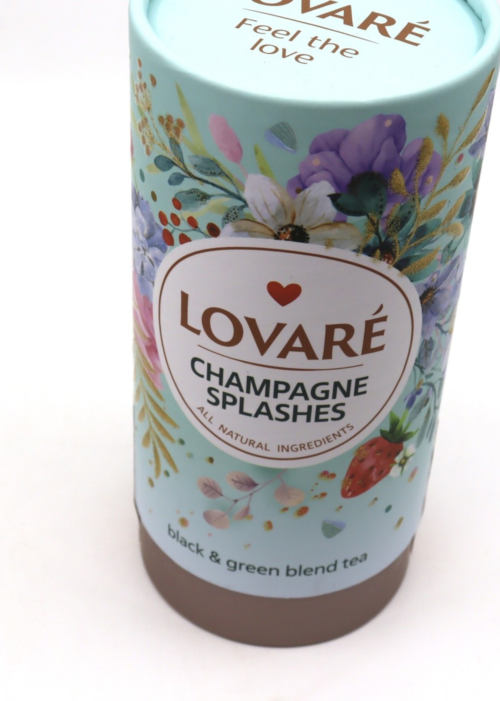 FOOD - Tea LOVARE Champagne  Splashes, all  natural ingredients, black & green tea blend, 80 gr, Ukraine