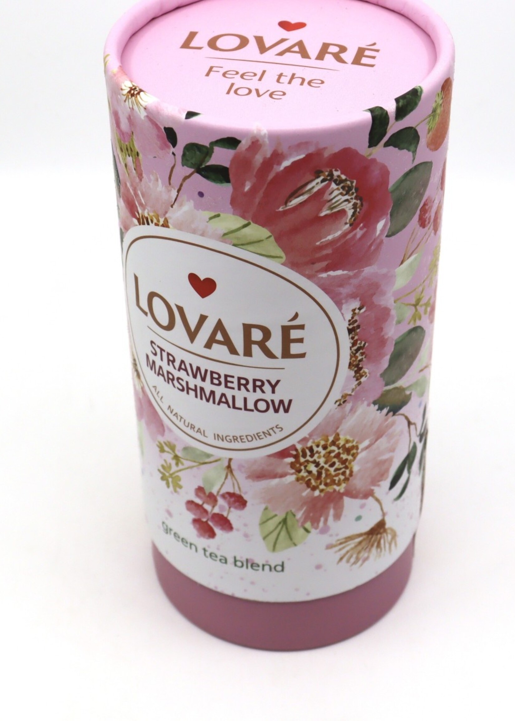 FOOD - Tea LOVARE Strawberry/ Marshmallow , all natural ingredients , green tea ,80 gr, Ukraine