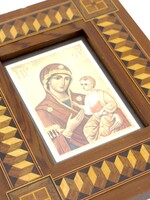 ICON - Inlaid Frame,  Mather and Child Icon 6.5x8"