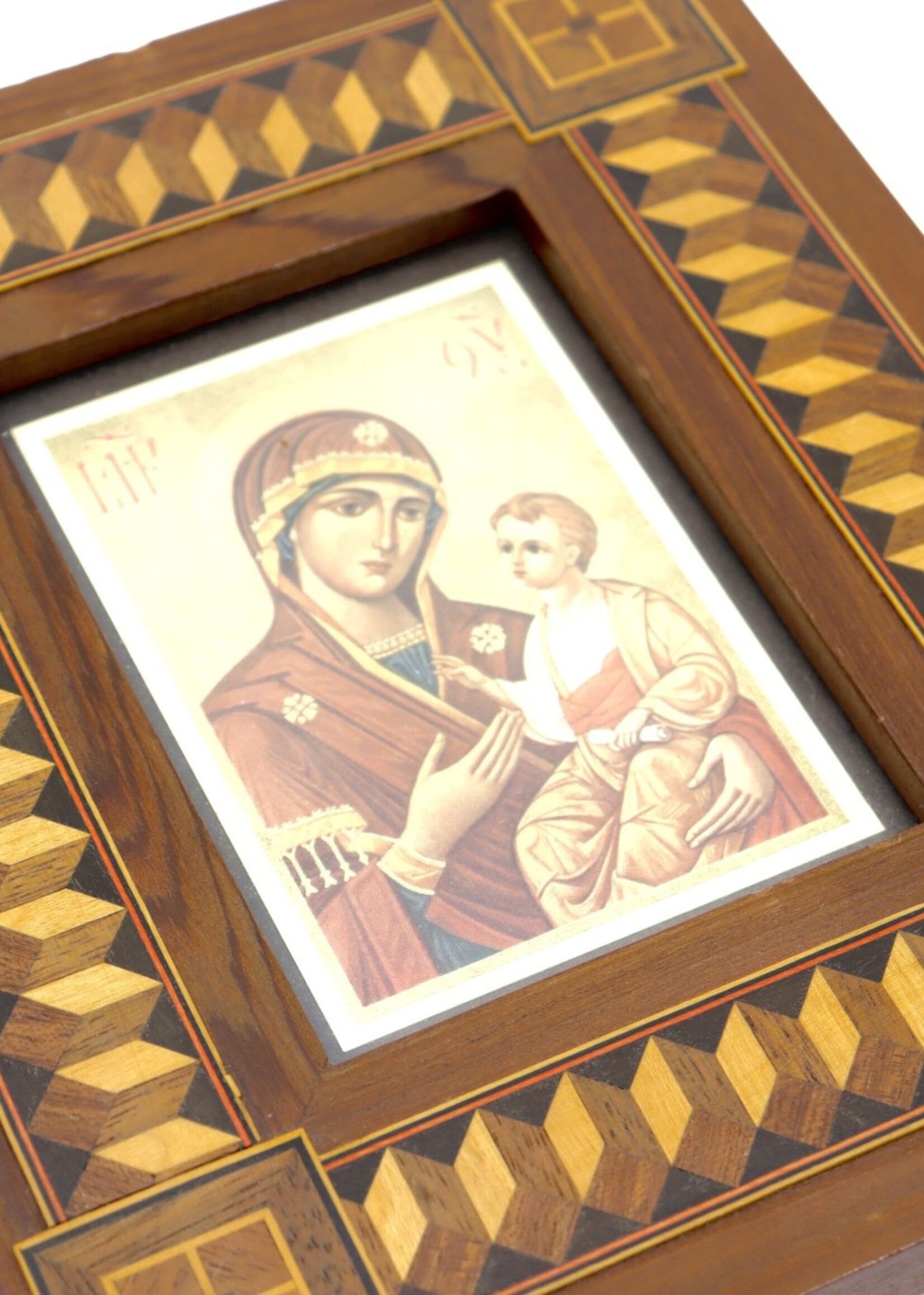 ICON - Inlaid Frame,  Mather and Child Icon 6.5x8"