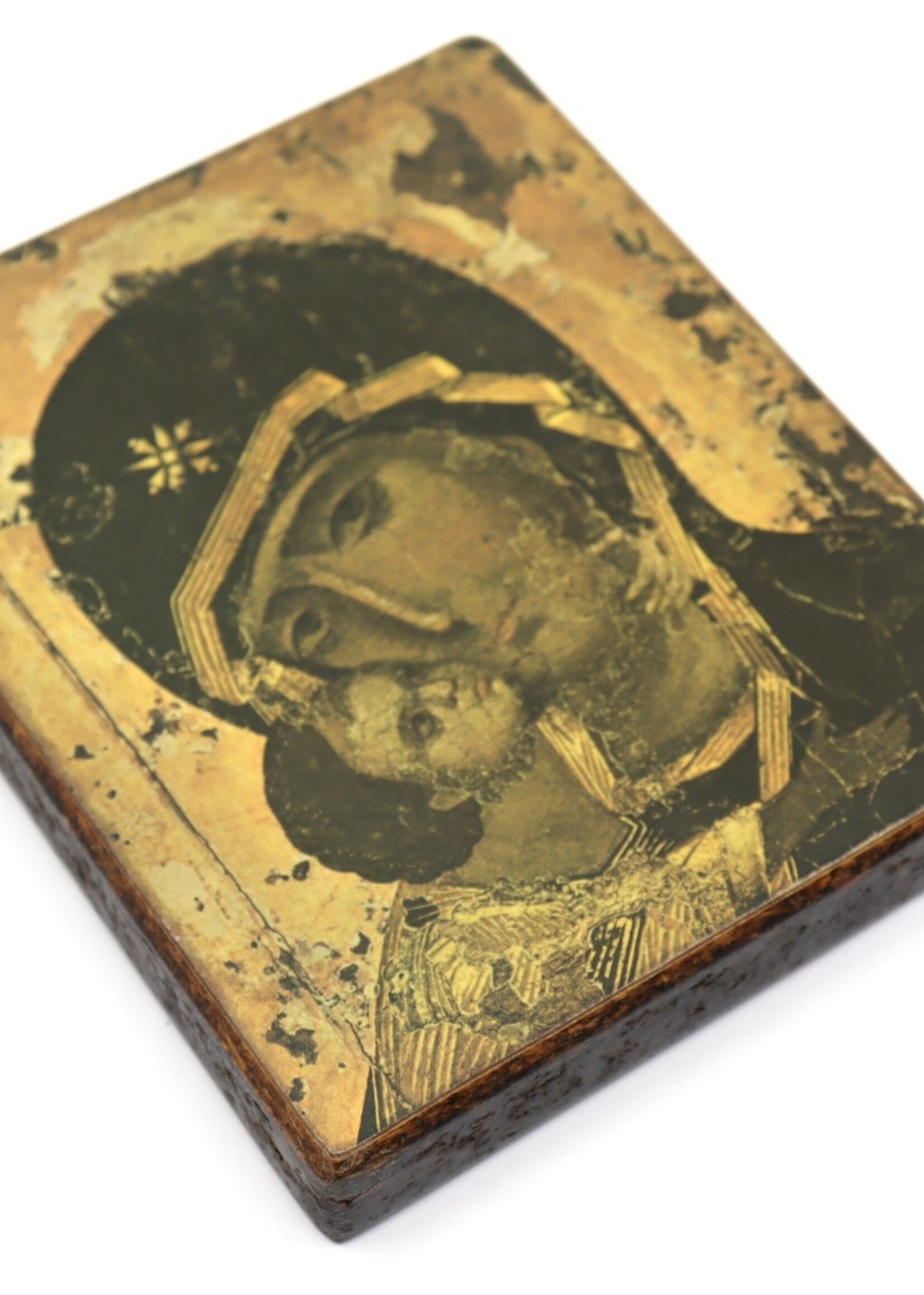 HOME -   Small Mather and Child Icon on Wood