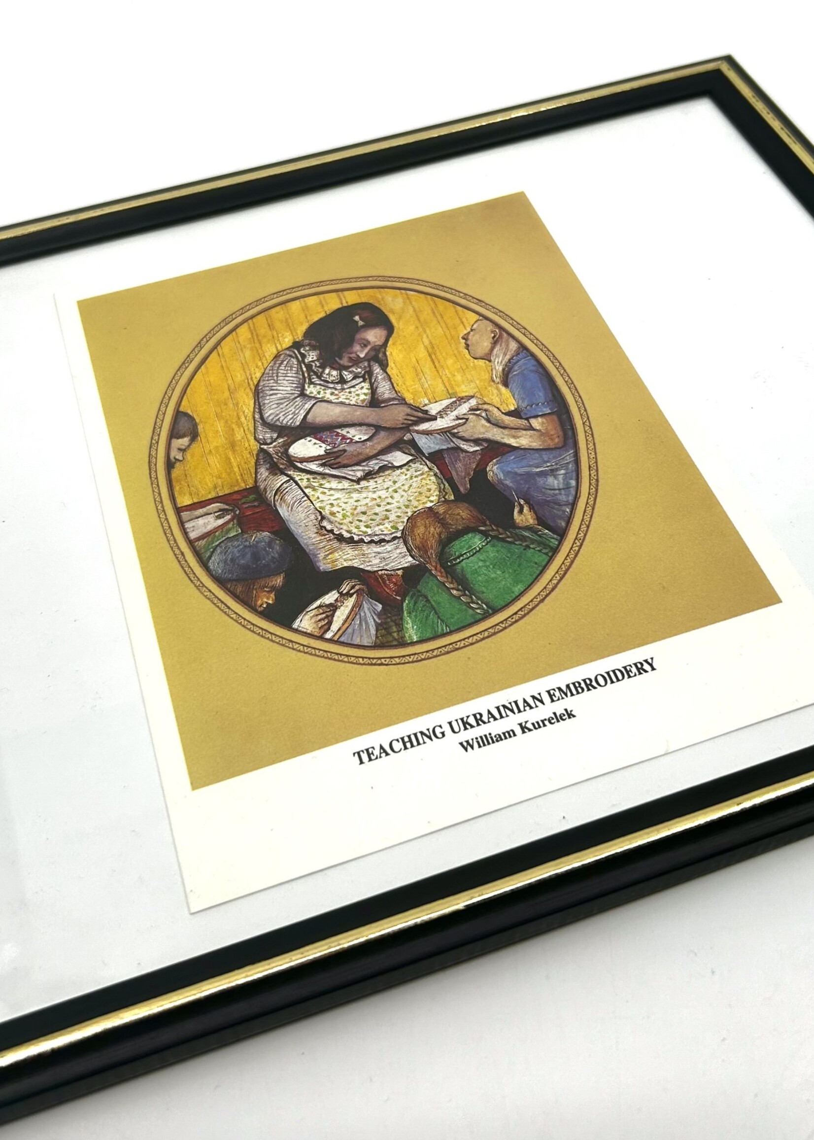 ART - Teaching Ukrainian Embroidery by William Kurelek, framed print
