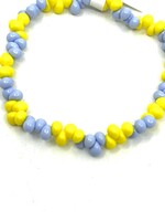 ACCESSORIES -  Bracelet  Yellow/ Blue  woven beads