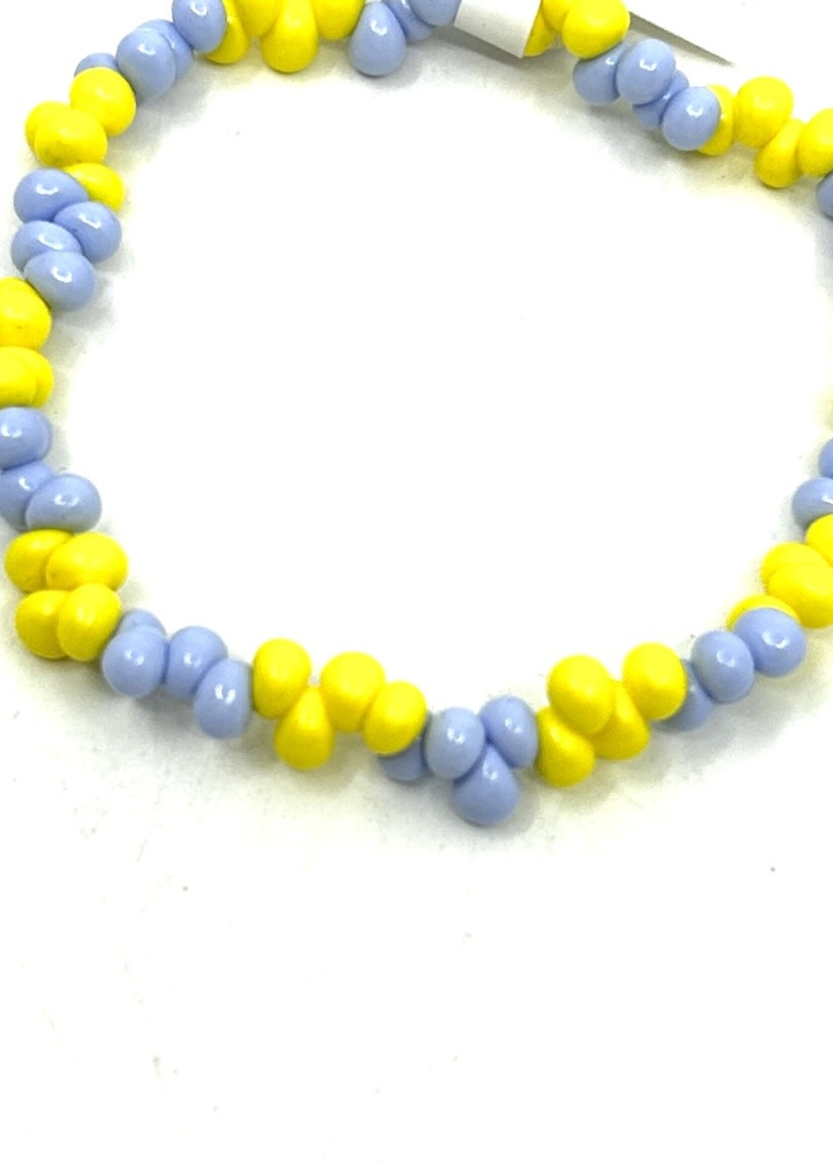 ACCESSORIES -  Bracelet  Yellow/ Blue  woven beads