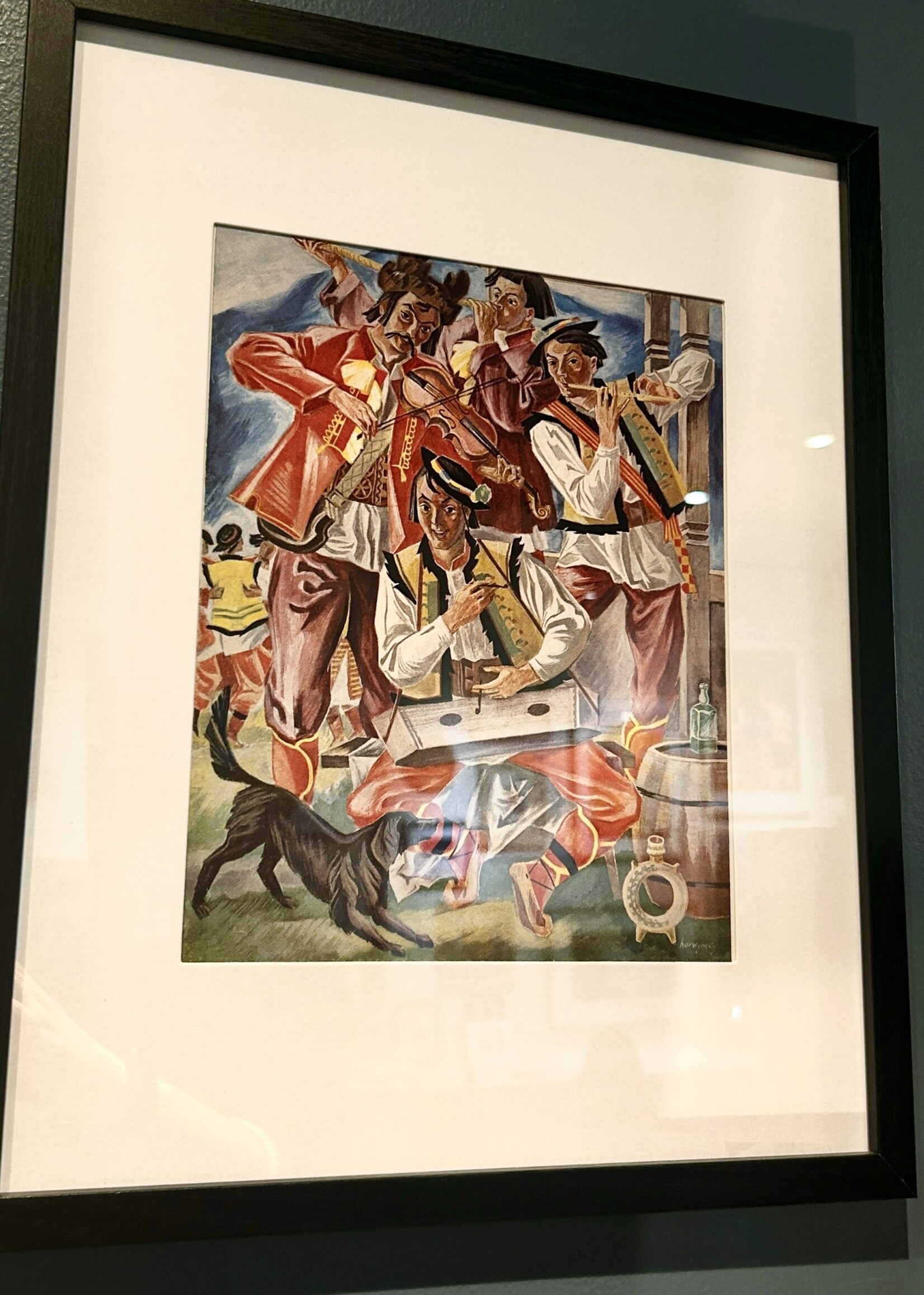 ART - "Musicians"  print by Swjatoslaw Hordynskyj,  graphic artist, poet, trnslator, 1946