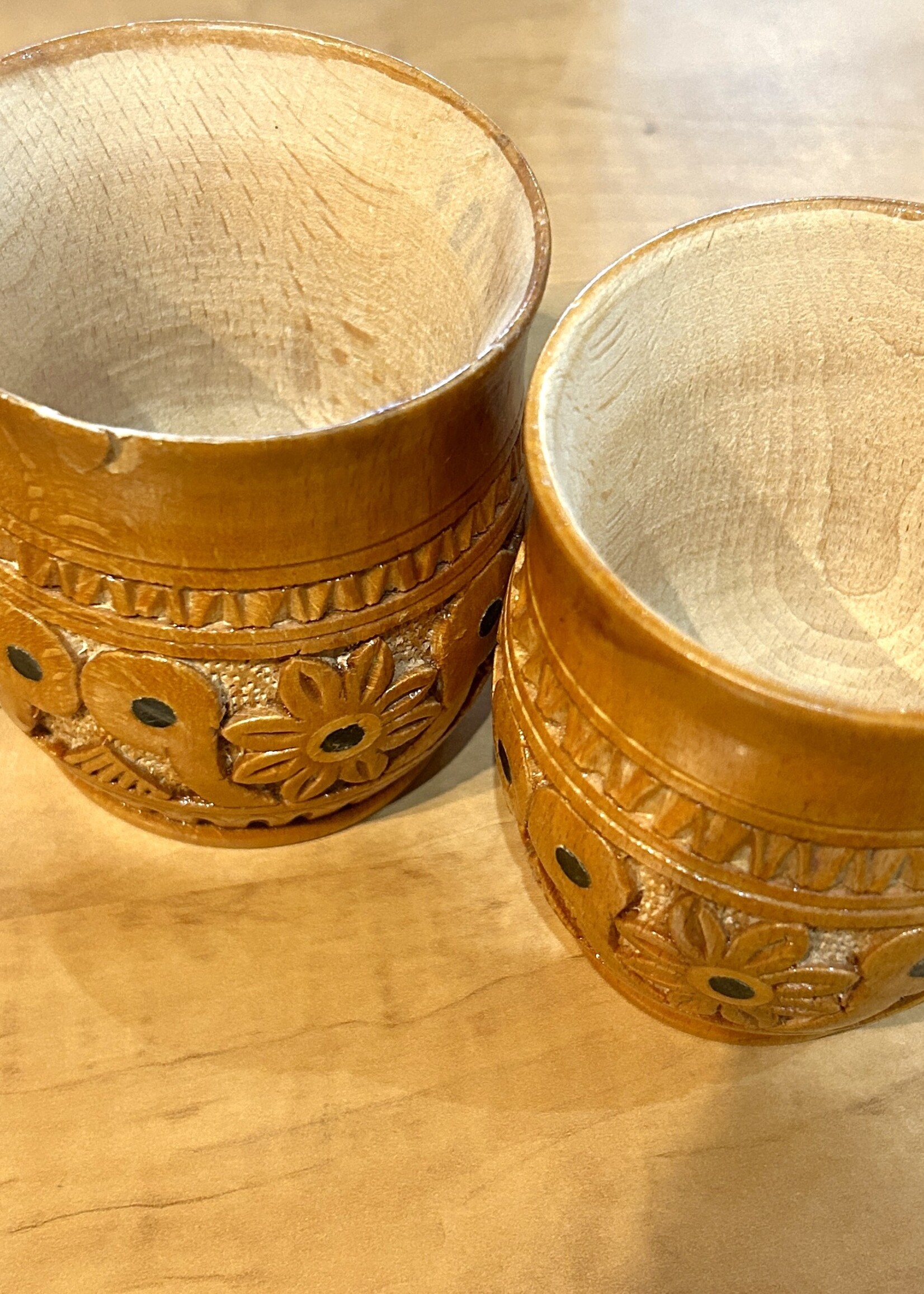 HOME - Mug, Carved Wooden  Inlaid Hutsul Style