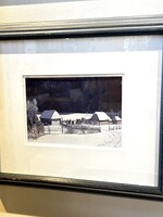ART - Peter Shostak, Wooden Framed Print, Carolers , Vertep with a Christmas Star, as a symbol of joy.