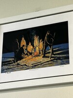 ART-"Don't let the sparks fall on you"  by Peter Shostak, framed print signed by author 11x14"