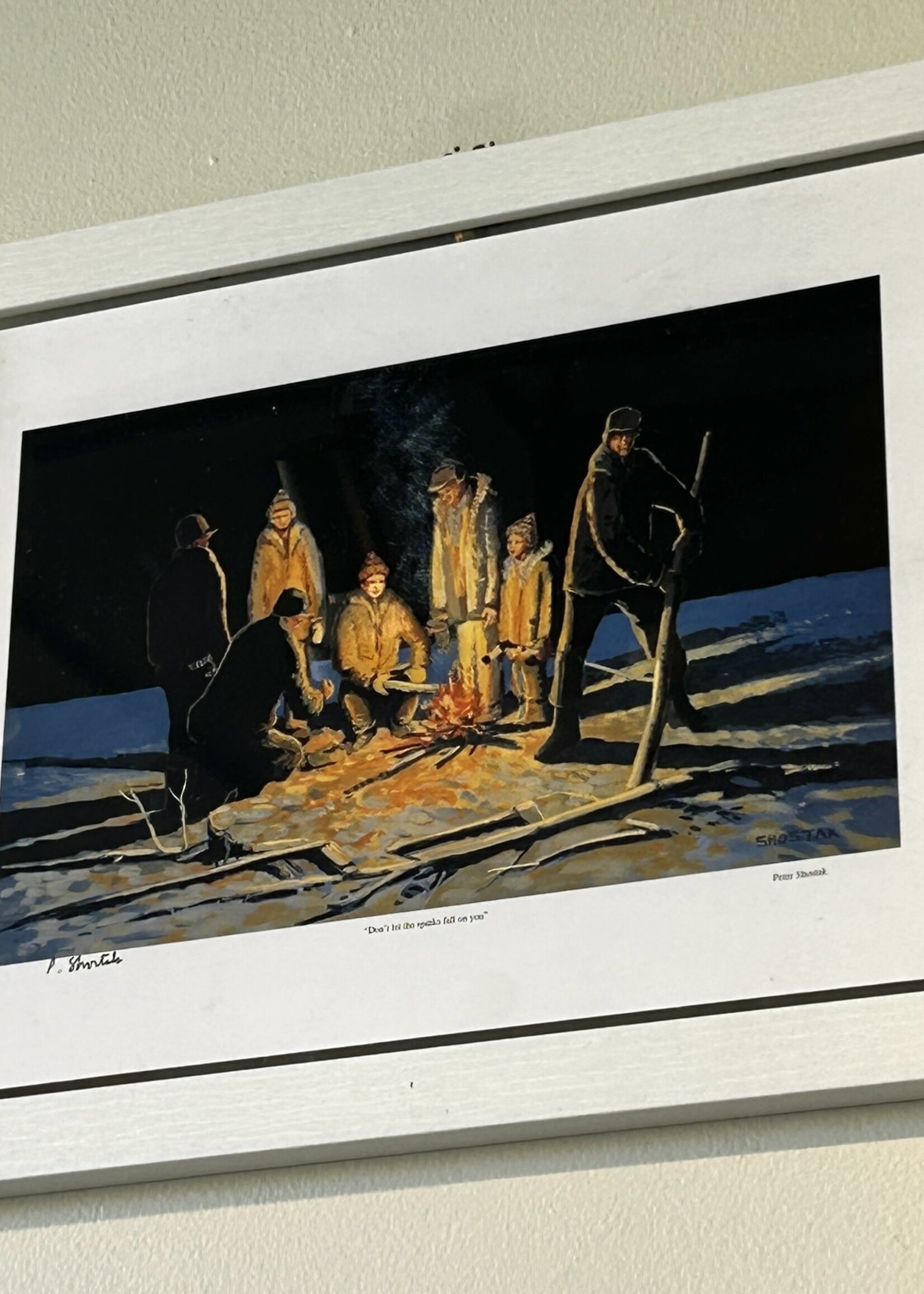 ART-"Don't let the sparks fall on you"  by Peter Shostak, framed print signed by author 11x14"