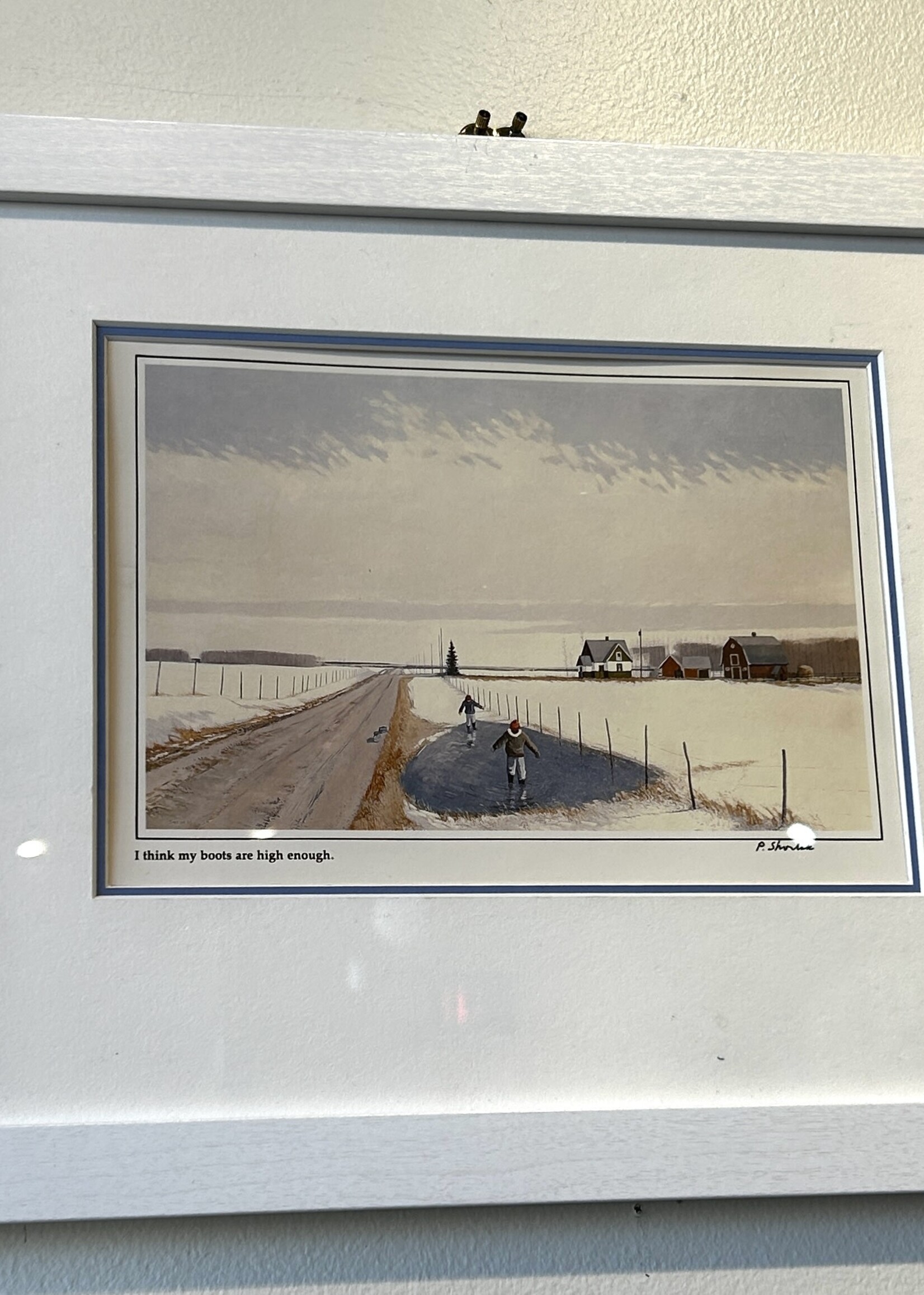 ART-I think my boots are high enough by Peter Shostak, framed print signed by author 11x14"