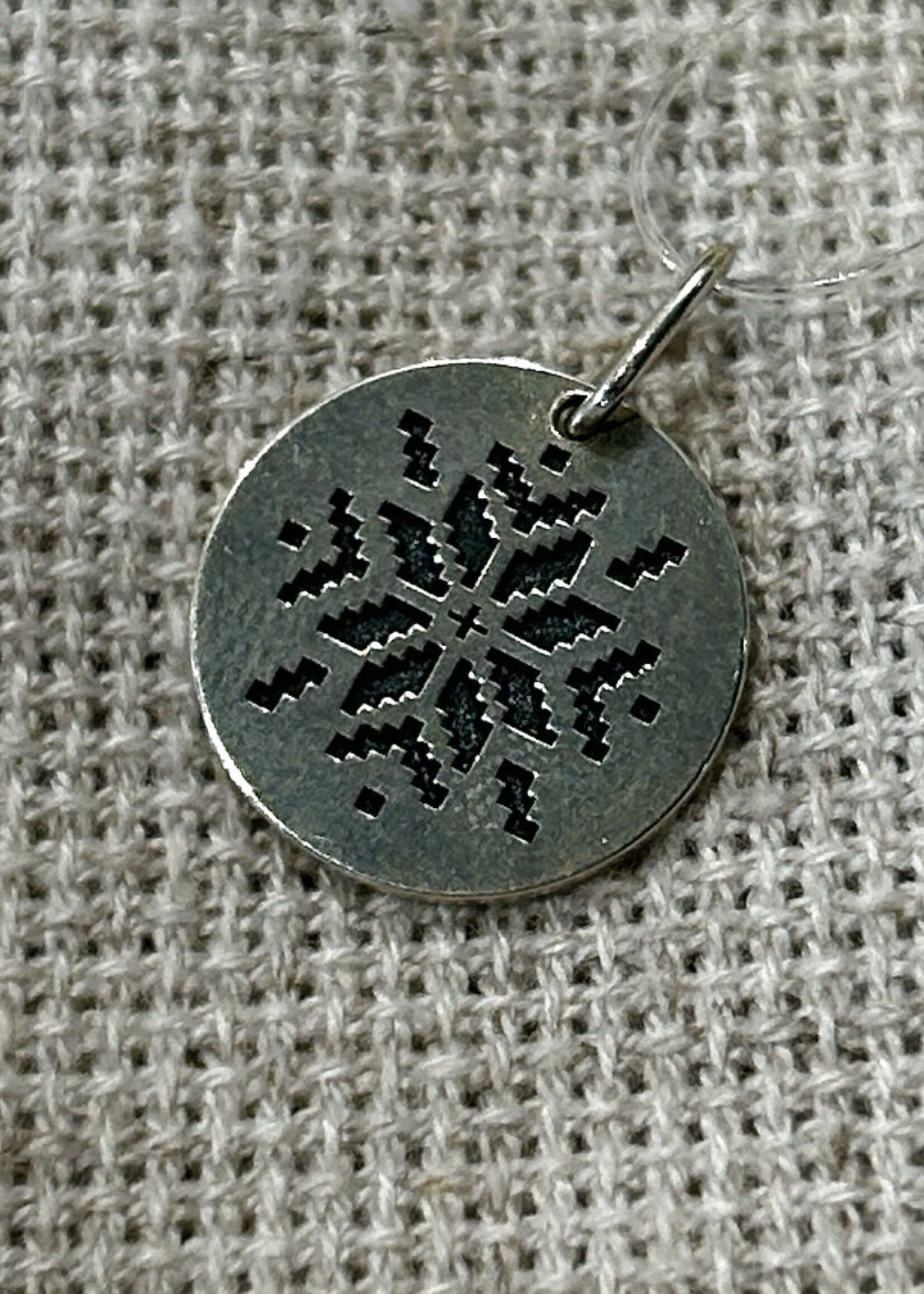 JEWELRY - Set of 2, Round Chain " Snake" &  Pendant "Vyshyvanka"  Round,  925 Sterling Silver