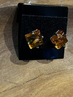 JEWELRY - Earrings, Stud , Amber Stone,   925 Sterling Silver