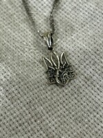 Sapphire JEWELRY - Sterling Silver Tryzub & Chain  Silver, Box style 20"