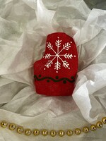 HOME -   Mitten,  Koza Dereza Red Ornament, Vanilla Collection, Textile, Hand-painted, Hand-made