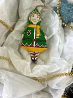 HOME -  Elf in Green, Koza Dereza Ornament, Vanilla Collection, Textile, Hand-painted, Hand-made