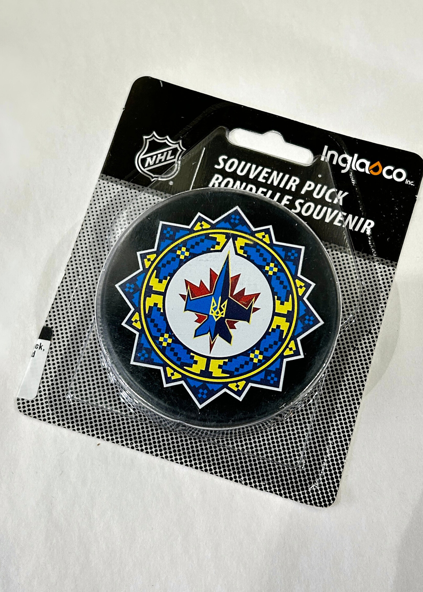 HOME - Ukrainian Logo Puck Blister, Winnipeg Jets, Limited Edition