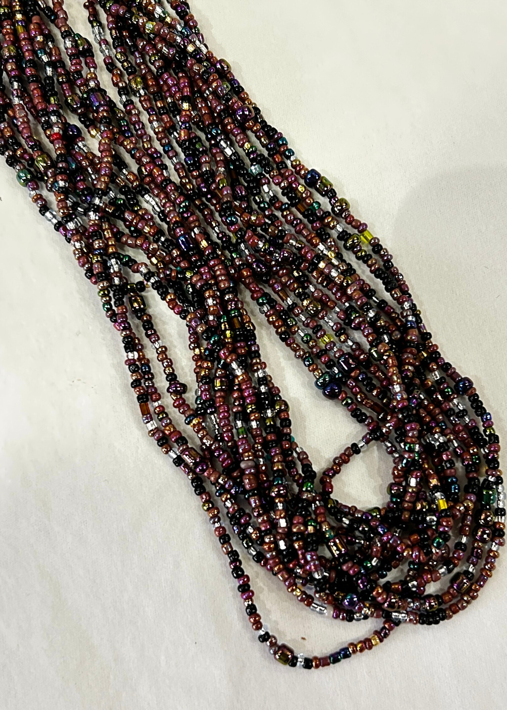 ACCESSORIES -  Necklace, 7-9", Glass Beads/ Multiple strand/ Silver Lock