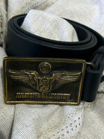 ACCESSORIES - BELT -Black  leather with  Buckle