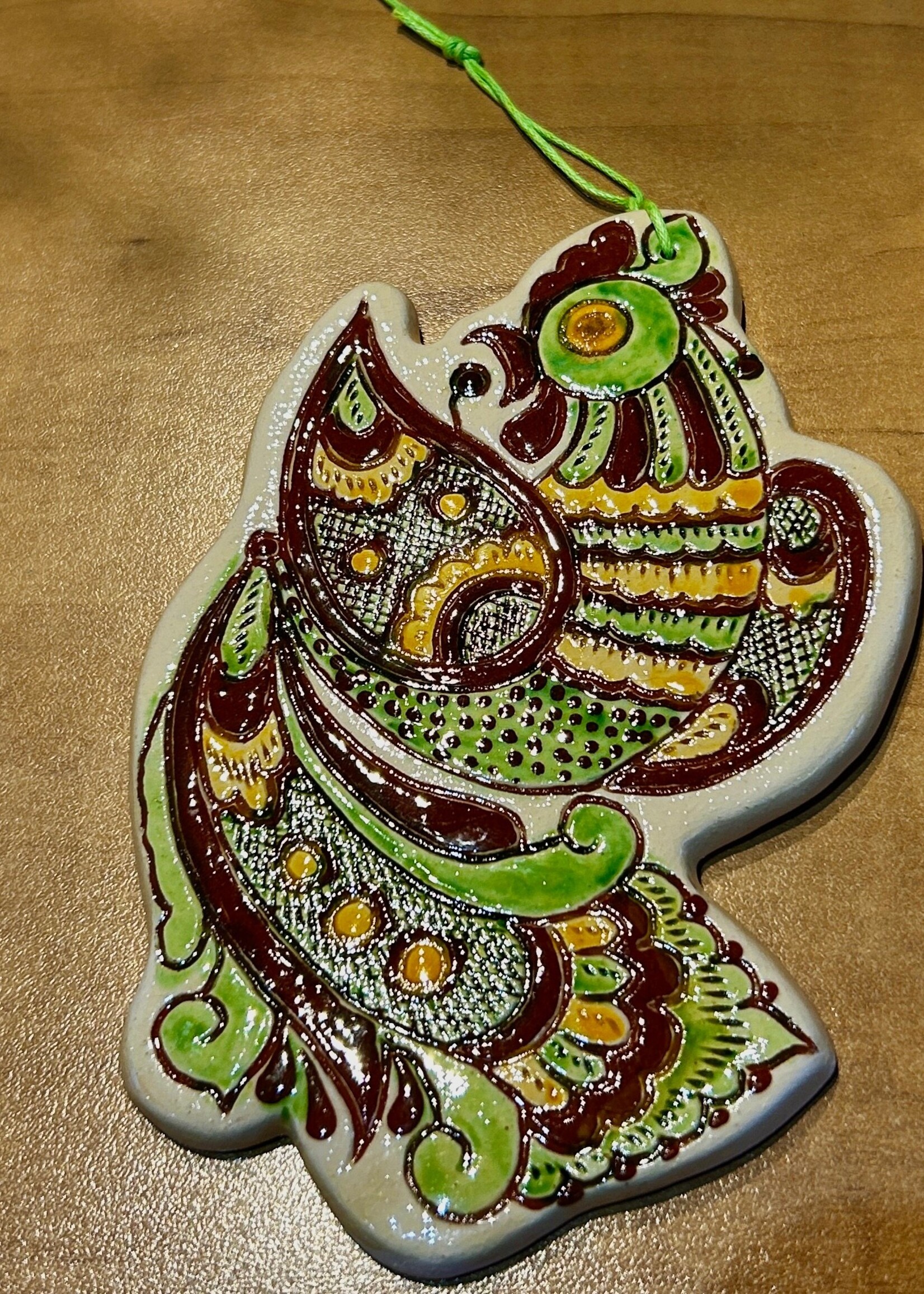 DECOR - Ceramics Hen , Christmas Ornament/Kosiv Ukraine