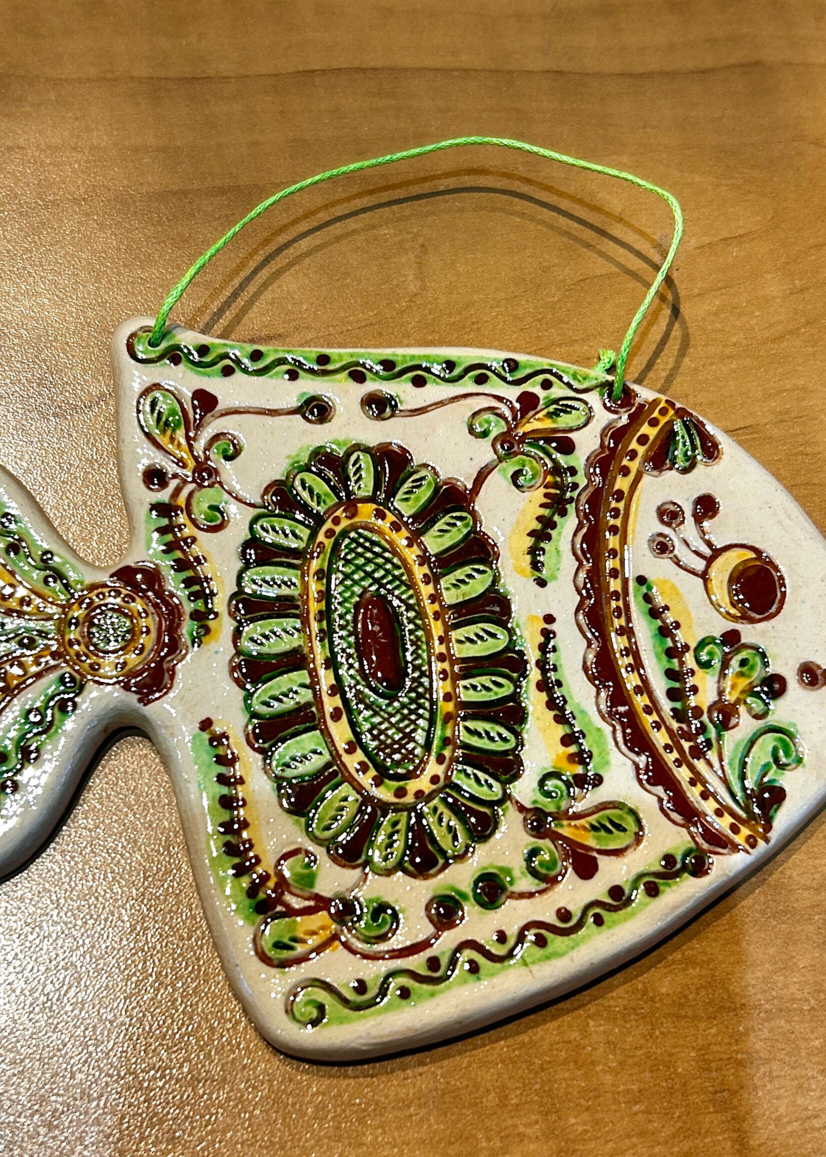 DECOR - Ceramics Medium Fish1 , Christmas Ornament/Kosiv Ukraine