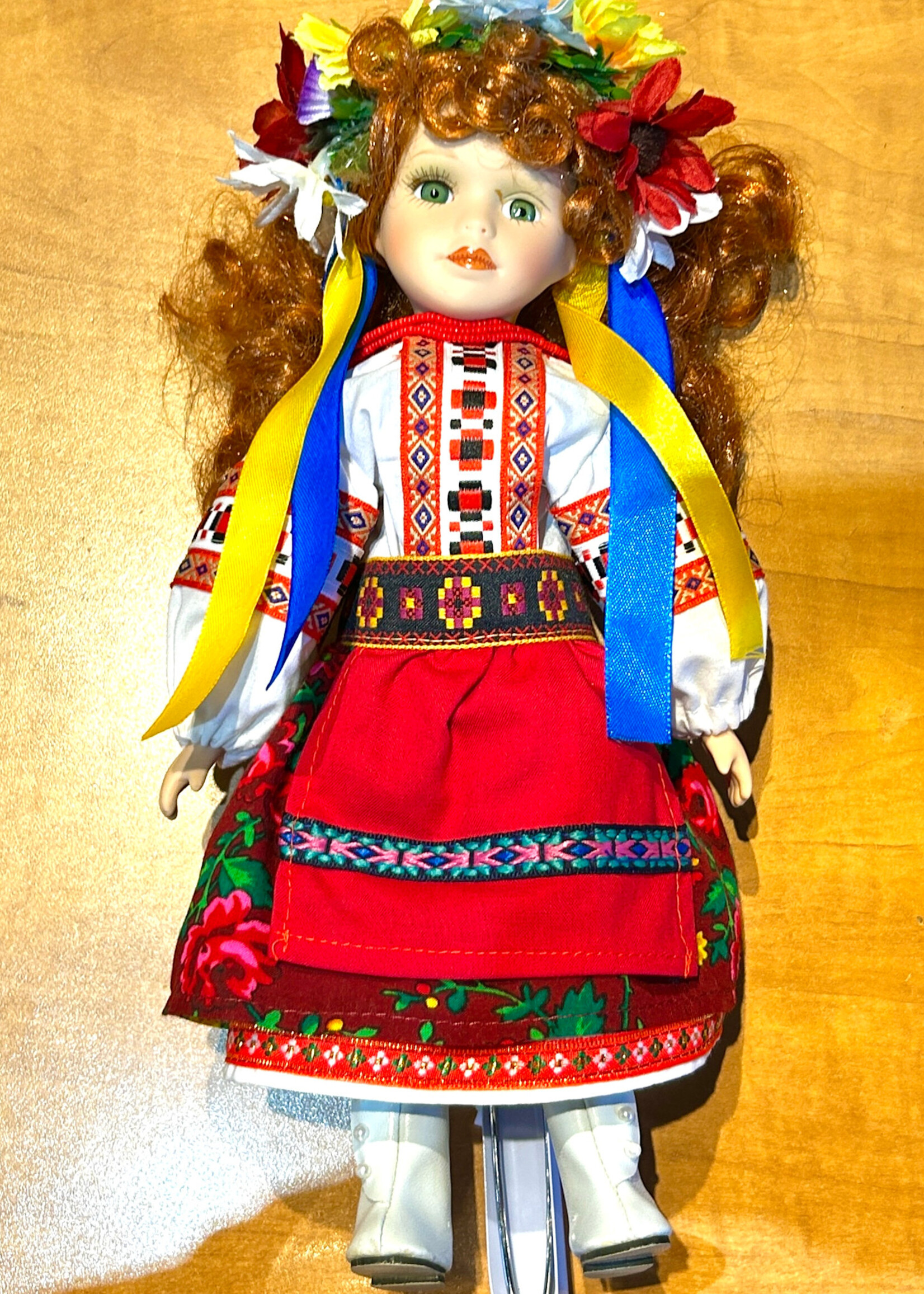 KIDS  - Ukrainian Doll, Porcelain Face, Hand Embroidered outfit