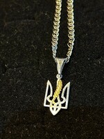 Sapphire JEWELRY -  Tryzub  & Chain  Silver, Cuban Style