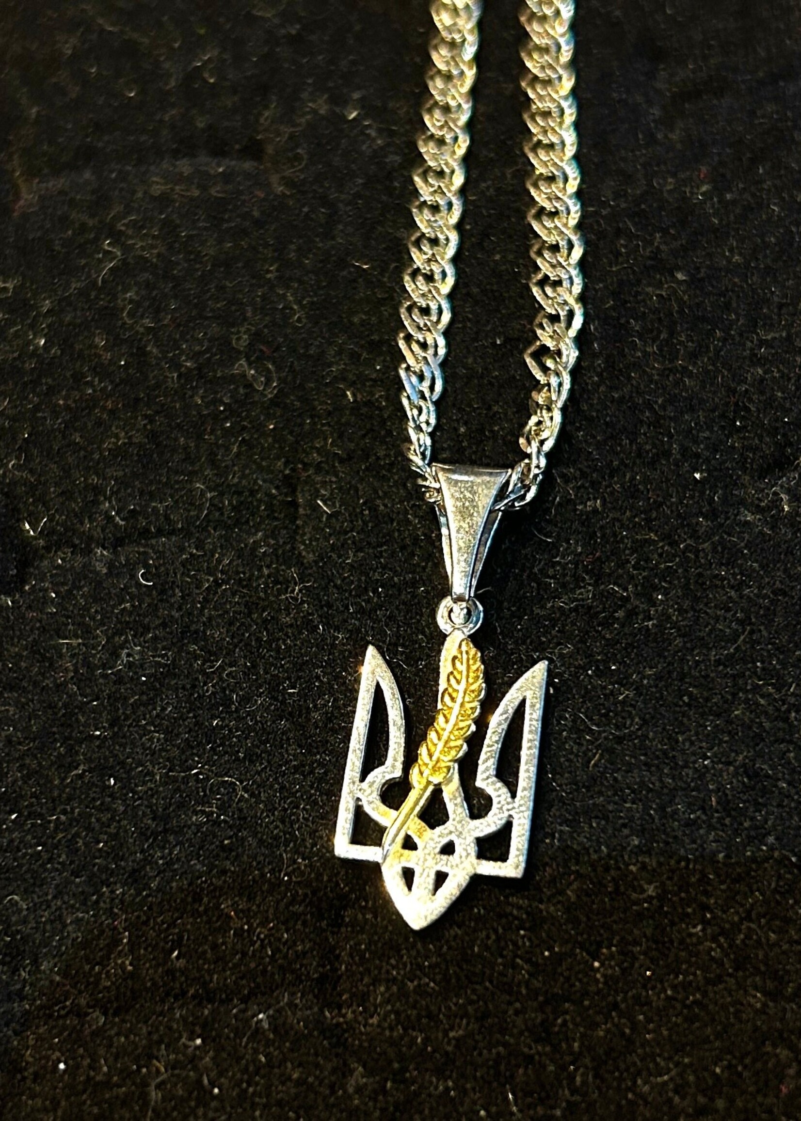 Sapphire JEWELRY -  Tryzub  & Chain  Silver, Cuban Style