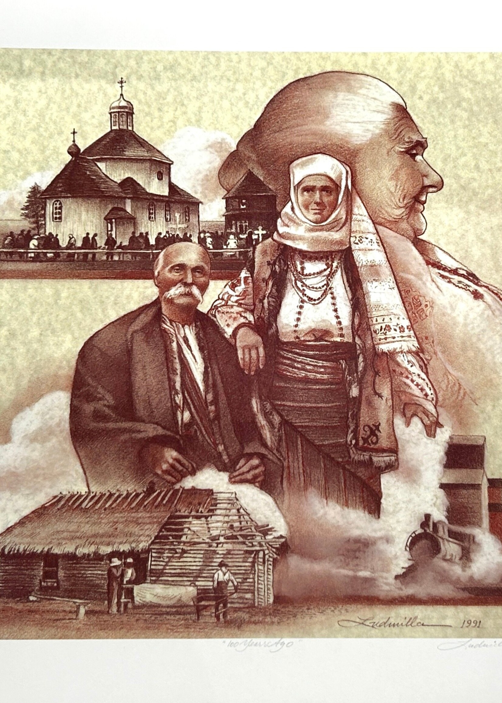 ART - "100 Years Ago" by Ludmilla ( Temertey) Artist and Graphic designer born in Ukraine, unframed