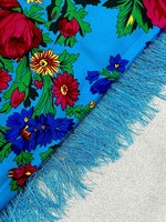 APPAREL - (W) Shawl / Ukrainian Hustka Traditional Scarf with  Fringle/ 36x36"