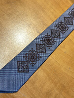 APPAREL - Narrow Tie embroidered, Gray/ Brown