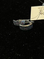 JEWELRY -  Lever Back  Earrings  with Enamel  Red/ Black Small "Vyshyvanka" , 925 Sterling Silver