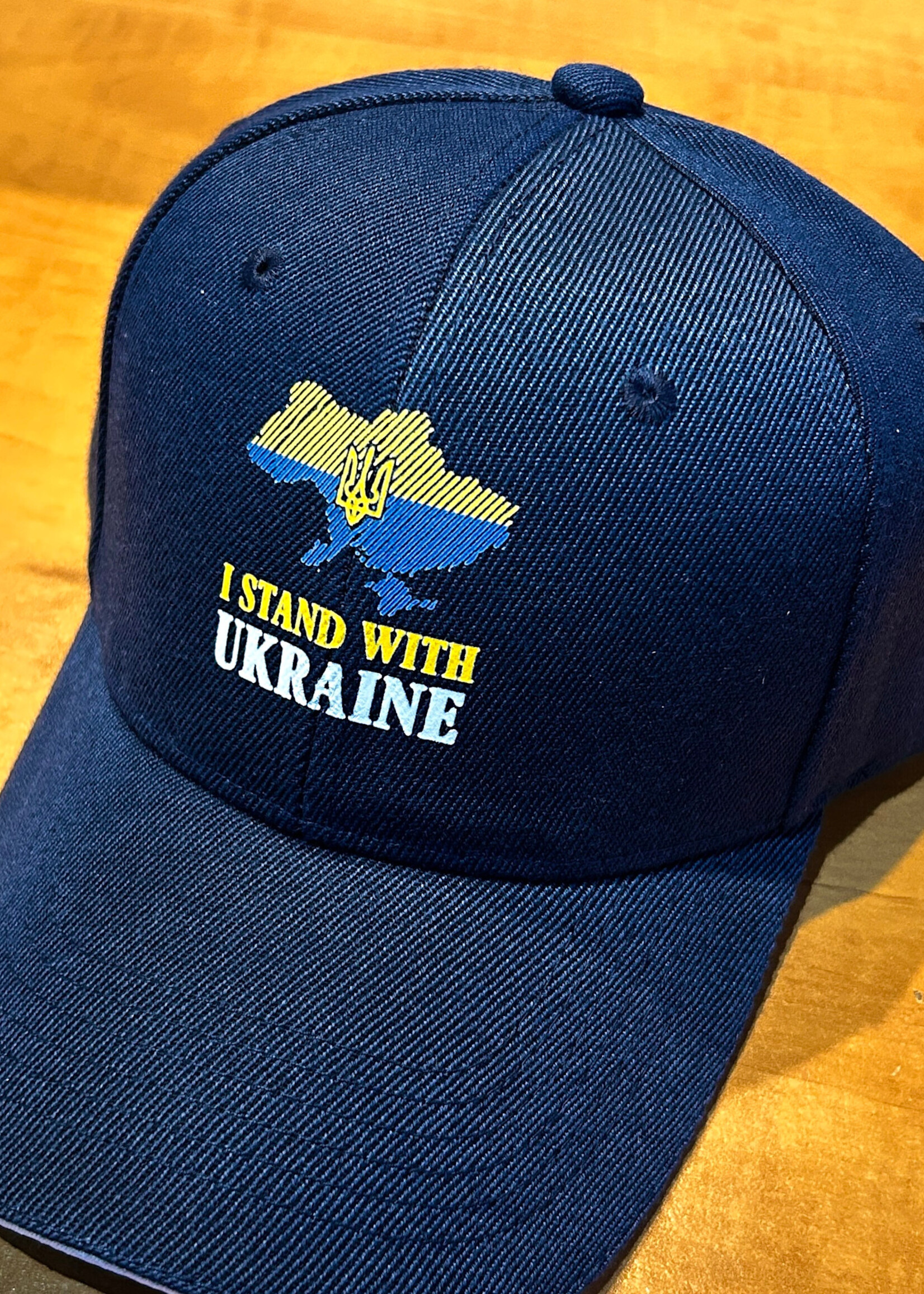 ACCESSORIES - Baseball Cap, I Stand with Ukraine,  Map/Tryzub, Navy Blue