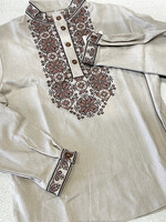 KIDS  -  Boy's  Vyshyvanka size 140 cm, Pale Pink Cross Stitch   Embroidery