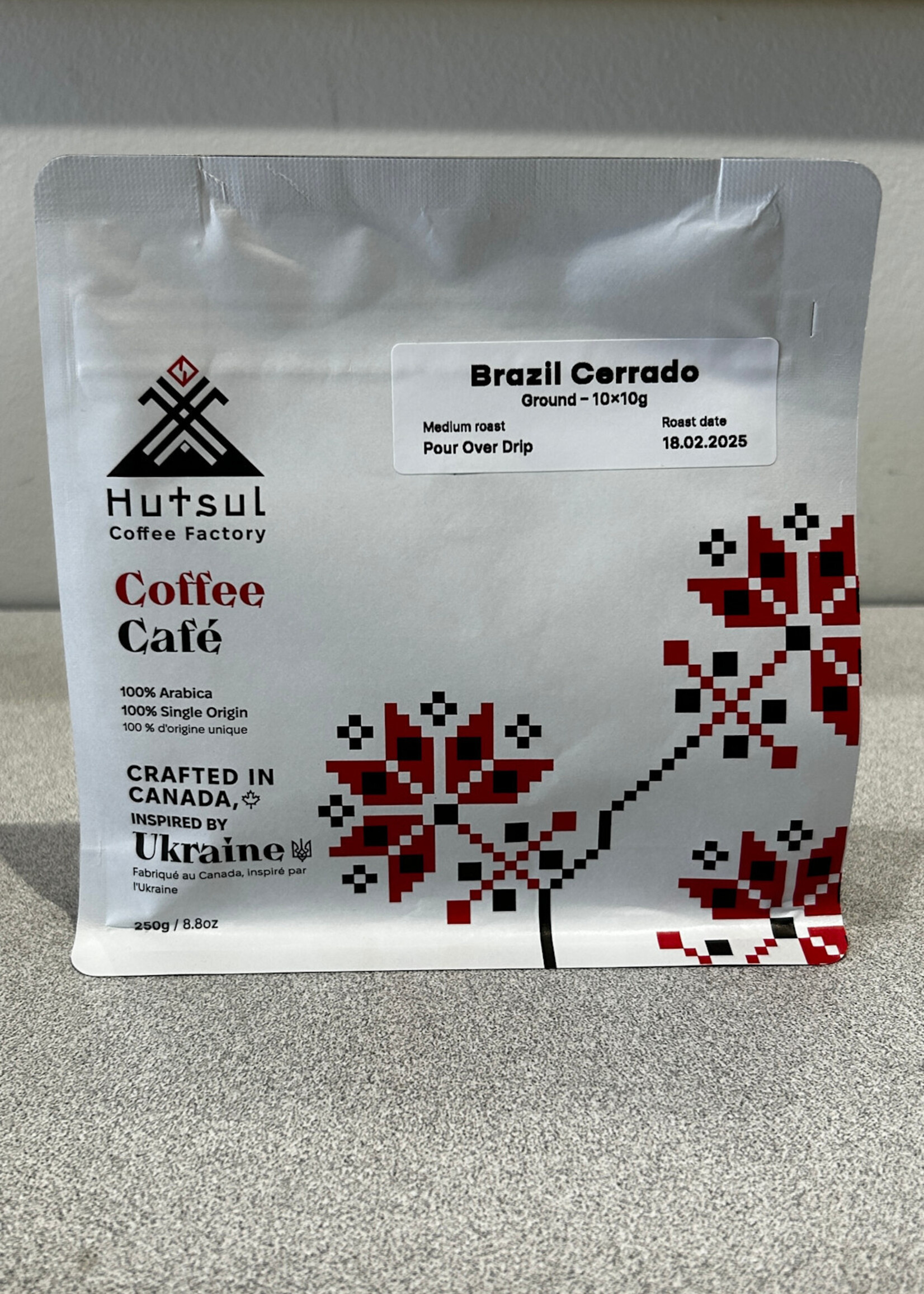FOOD - Coffee  Ground 10x10g,  Hutsull coffeee factory/ Brazil Cerrado ,  medium roast